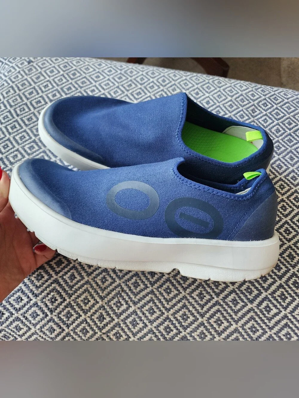 OOFOS OOmg eeZee Low Recovery Shoes Navy Blue Men's Size 10